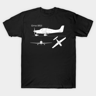 Cirrus SR22 - Airplane Blueprint - PBpng T-Shirt